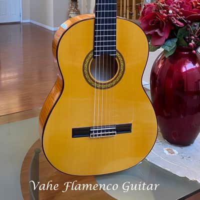 Vahe Flamenco Guitar , Curly Maple , French Polished Blanca image 1