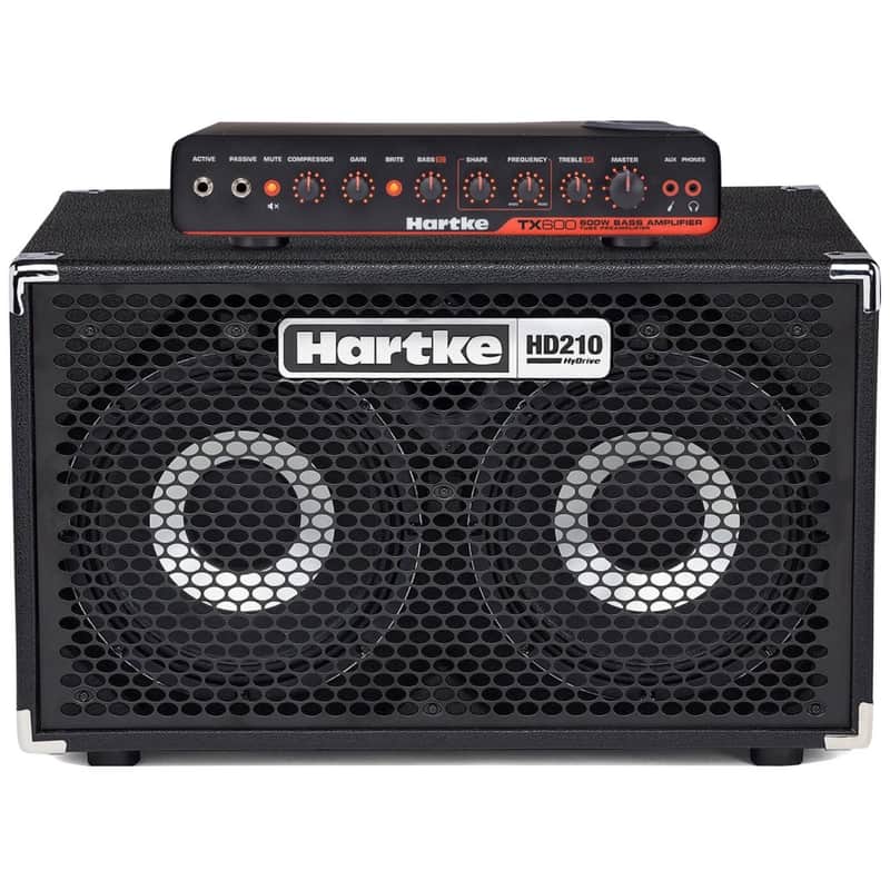 Hartke TX600 Bass Head with HD210 Bass Cabinet Half Stack Pack