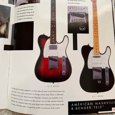 Fender Brochure Catalog 90s-2000s left-handed Stratocaster hardtail Fat American Standard paisley floral Strat Texas special American series telecaster American precision jazz bass five string hot rodded image 14