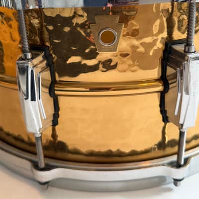 Ludwig LB552K Hammered Bronze 6.5x14" 10-Lug Snare Drum 1985 - 2020 - Clear-Lacquered Bronze image 1