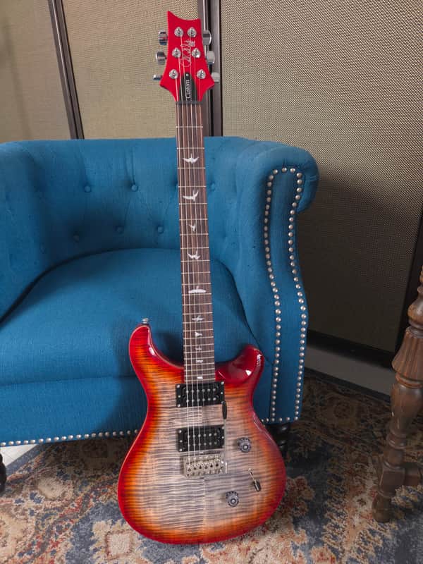Used Paul Reed Smith SE Custom 24 Charcoal Cherry Burst w/bag image 1