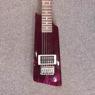 WESLEY travel electric guitar, trans-purple perspex body, used, good condition trans purple image 1