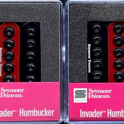 Seymour Duncan Invader 6 String Humbucker Pickup Set In RED/BLACK ZEBRA SH-8b & SH-8n Neck & Bridge image 2