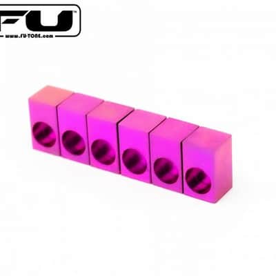 FU-Tone Titanium Saddle Insert For Locking Tremolo Purple Anodized - 6 String Set - Made In USA! image 1