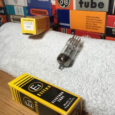 1x NOS ChromePlate GoldPin Siemens ECC82 12AU7 by Ei Yugo (Grail Telefunken Tooling) ~ Detailed Rich Luminous Tone image 2