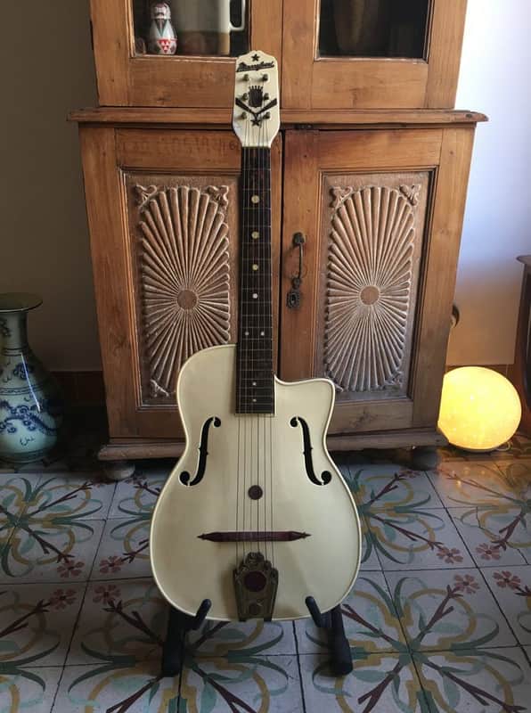 Vintage Maccaferri G40 Plastic Guitar 1950's White/Brown plastic image 1