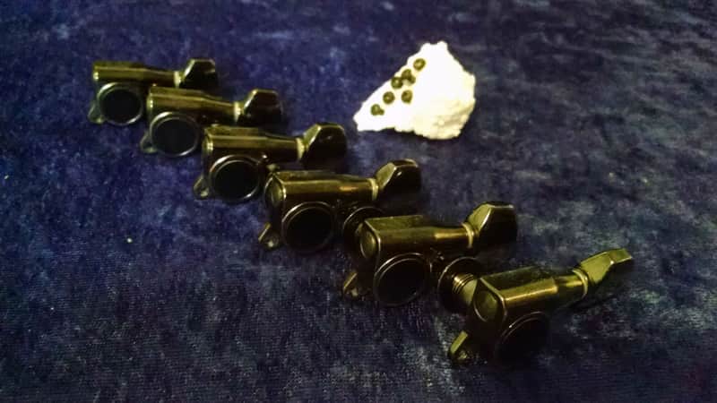 1990s Ibanez Gotoh Cosmo Black Tuners R-hand 6 in Line Tuners image 1
