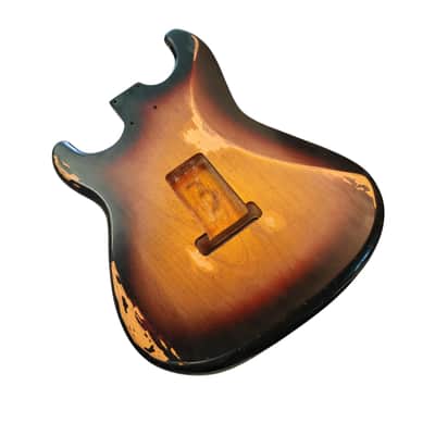 Relic NITRO three tone sunburst Gloss Alder Strat guitar body - 1.7kg image 10