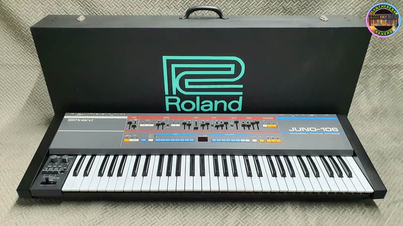 Roland Juno-106 61-Key Programmable Polyphonic Synthesizer 1984 - 1985 - Black image 1