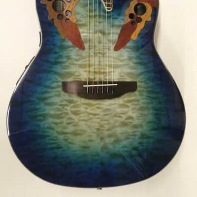Ovation Celebrity Elite Plus CE48P-RG - Super Shallow Caribbean Blue Acoustic-Electric Guitar image 1