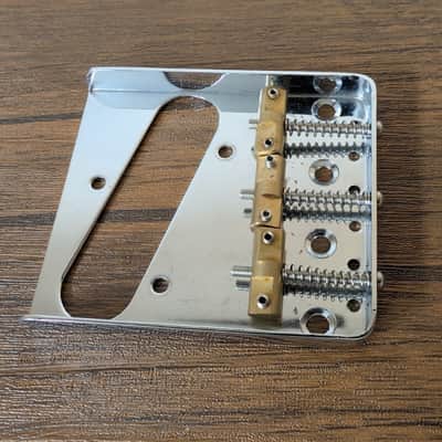Telecaster Tele Vintage Style Ashtray Bridge with Compensated Brass Saddles image 2