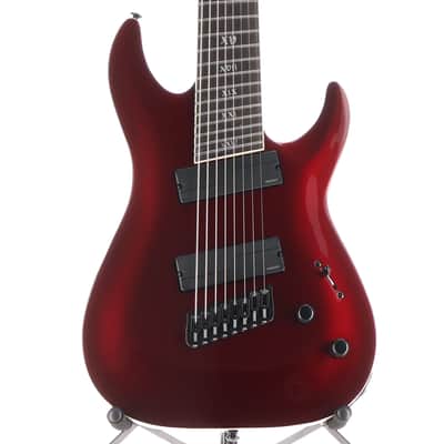 Schecter C-8 MS SLS Elite Evil Twin - Apple Red and Black Custom Paint (P12) (29019)