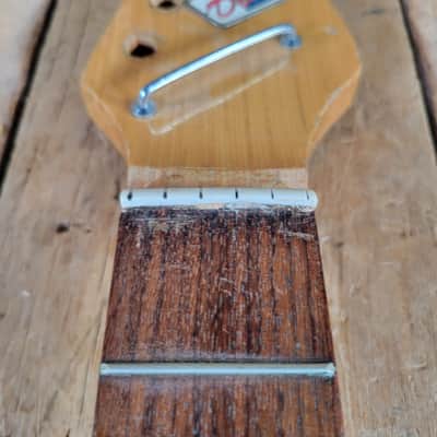 Teisco Neck 1960s with Logo, String Tree, Neck Plate and Screws - Natural image 4