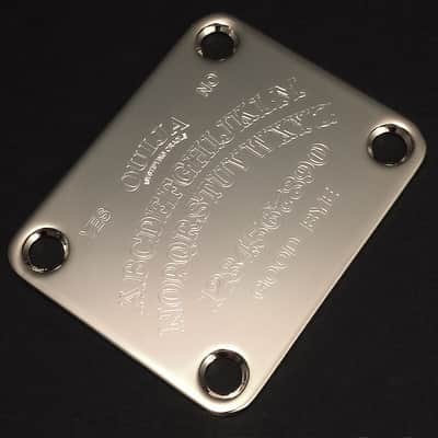 GUITAR NECK PLATE Custom Engraved Etched - OUIJA BOARD - Chrome