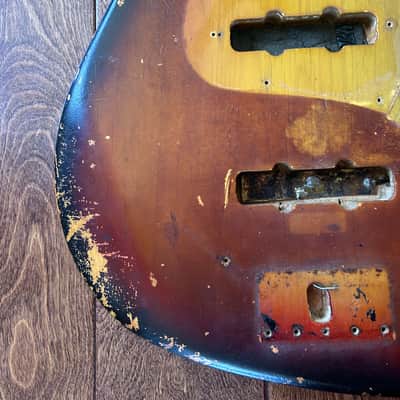 Fender Jazz Bass Body 1970 - Sunburst Vintage 100% Original! With Matching Neck Plate image 5