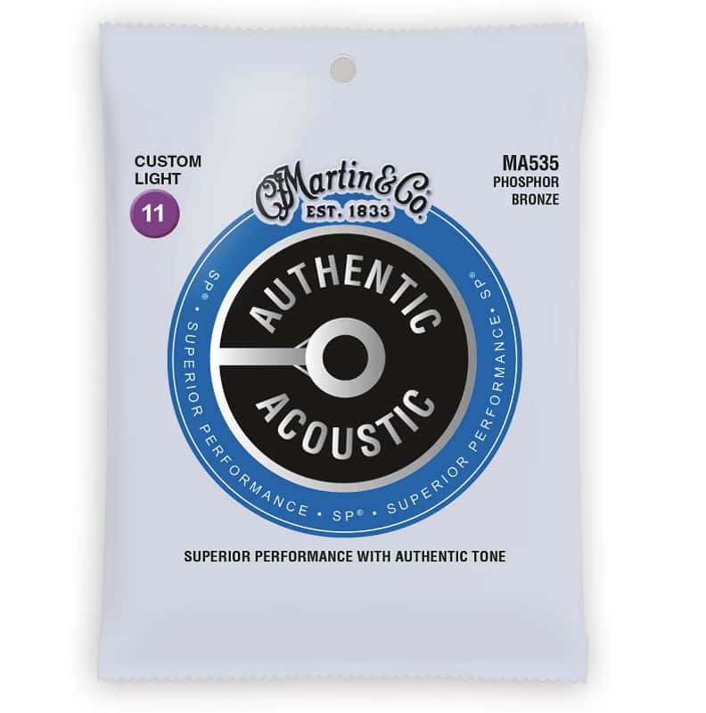 Martin MA535 Authentic Acoustic SP Custom Light 92/8 Acoustic Guitar Strings image 1
