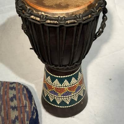 Traditional African Djembe Rope-Tuned Carved Wood image 2