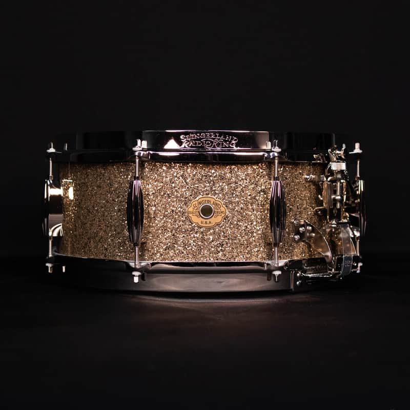 Slingerland 14" x 5.5" Radio King Solid Maple Snare Drum, Gold Glass image 1