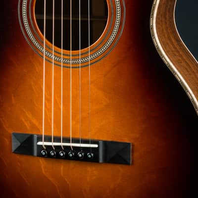 Huss and Dalton 0-SP Parlor 12-Fret Figured Black Walnut and and Bearclaw Sitka Spruce Sunburst Custom NEW image 9