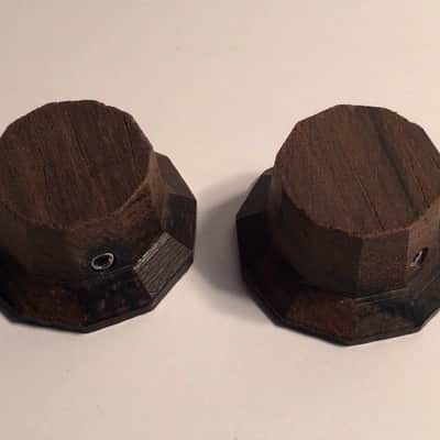 Guilford Brazilian Rosewood 11 Sided Facet Cut Guitar Knobs - 1 Pair - USA image 1