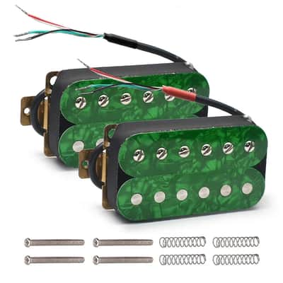 Green Pearl Guitar Neck and Bridge Ceramic Humbucker Pickups Set image 1