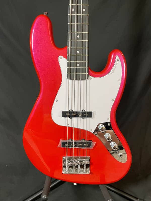 Harley Benton JB-20 CAR 2025 Candy Apple Red 4-String Jazz Bass Style image 1