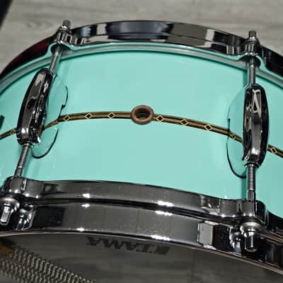 Tama TBS136S Star Series 13"x 6" Bubinga Snare in Grand Aqua Blue image 13