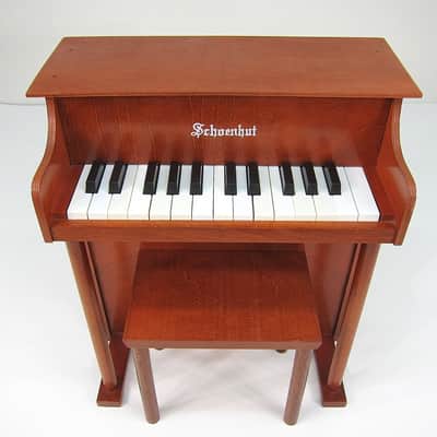 1960s Schoenhut Children's Toy Upright Piano Two Octave Near Mint Birch Cabinet & Matching Bench! image 1
