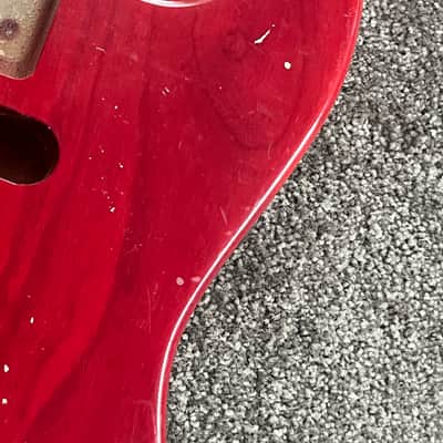 1988 G&L Fullerton Skyhawk guitar Body LEFT HANDED Alder Transparent Red image 3