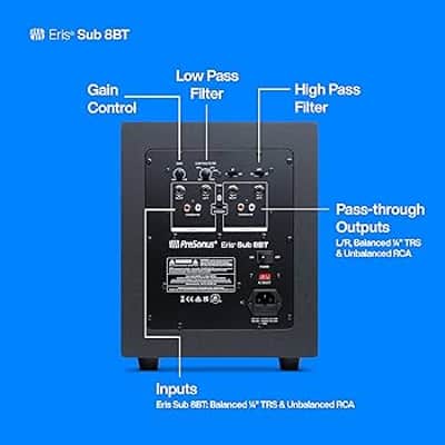 PreSonus Eris Sub 8BT 8-inch Powered Bluetooth Studio Subwoofer/ 1 Year Manufacture image 6