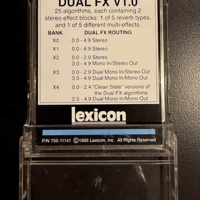 Lexicon PCM 80 Dual FX V1.0 Effects Expansion Memory Algorithm Card image 1