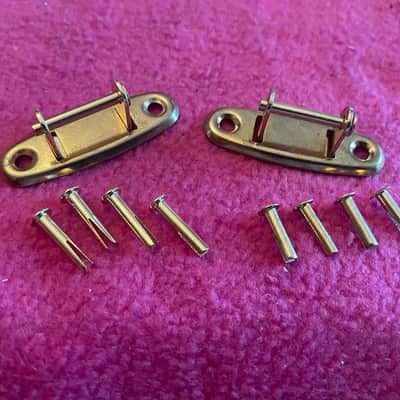 vintage NOS Gibson case handle brackets +Rivets for es 335 Les Paul paf L5 tkl geib ess & ess lifton epiphone image 4