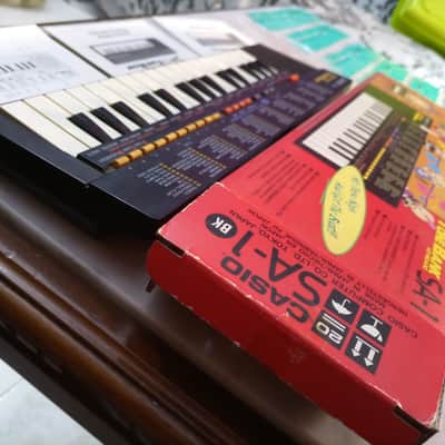 Casio SA-1 3 BOOK MANUAL 6 PATTERN PULSE CODE MODULATION PCM 100 TONE BANK 1989 - mini keyboard with complex LO-FI wavetable sounds PC Kid Techo Punk pop Japan Anime Manga Black BOXED RARE image 7