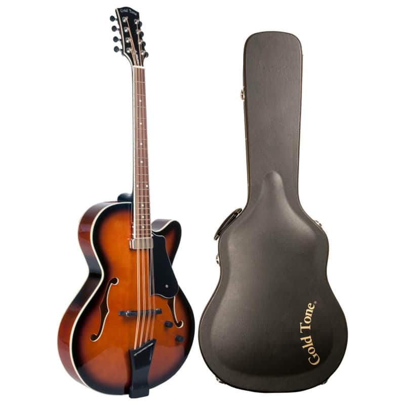 Gold Tone Mandocello Acoustic-Electric Single-Cut with Pickups & Hardshell Case - Tobacco Sunburst image 1