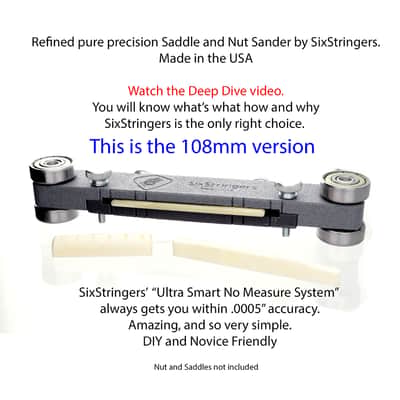 Guitar Nut and Saddle Sander - ULTRA PRECISION - 108mm Long Version - no guesswork! Made in the USA image 1