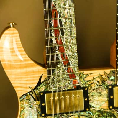 2005 PRS Dragon Double Neck Rare Natural Electric Guitar Paul Reed Smith image 6