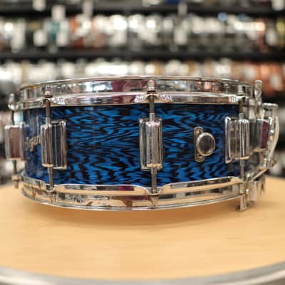 1969 Rogers Dyna-Sonic Wood 5x14" Snare Drum (Blue Onyx) image 3