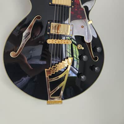 D'Angelico Excel EX-SS Semi-Hollow with Stairstep Tailpiece, Pau Ferro Fretboard 2021 - Present - Solid Black image 3
