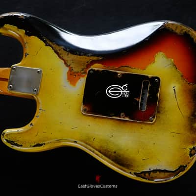 Fender Stratocaster TV Yellow/Sunburst  Heavy Aged Relic by East Gloves Customs (RARE) image 5