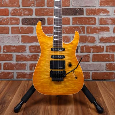 Jackson USA Custom Shop Soloist Archtop Flame Maple Top Transparent Amber 1989 w/OHSC image 4