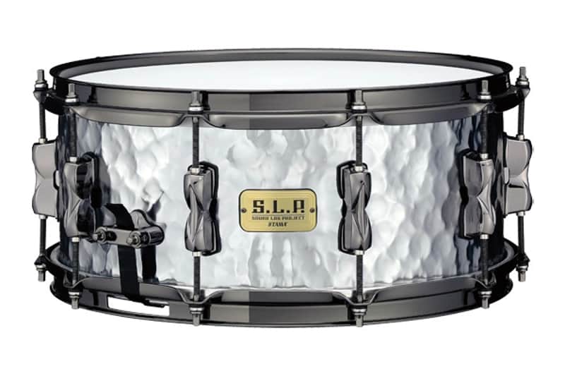Tama S.L.P. Expressive Hammered Steel Snare Drum - 6 x 14 inch - Glossy Finish with Black Nickel Hardware image 1