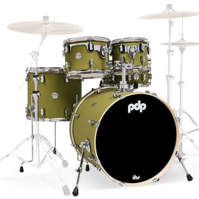PDP Concept Series 5-Piece Maple Drum Shell Pack - Satin Olive - 10/12/1614/22 image 1