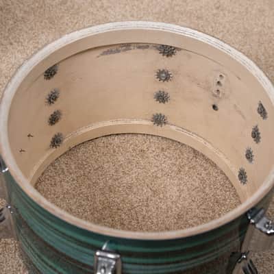 Vintage Rogers Turquoise Strata 14x22 8x12 and 16x16 Drum Set image 14