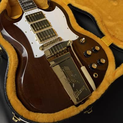 Gibson Custom M2M 1963 Les Paul SG Custom 3-PU Maestro VOS Gold Hardware - Walnut image 7