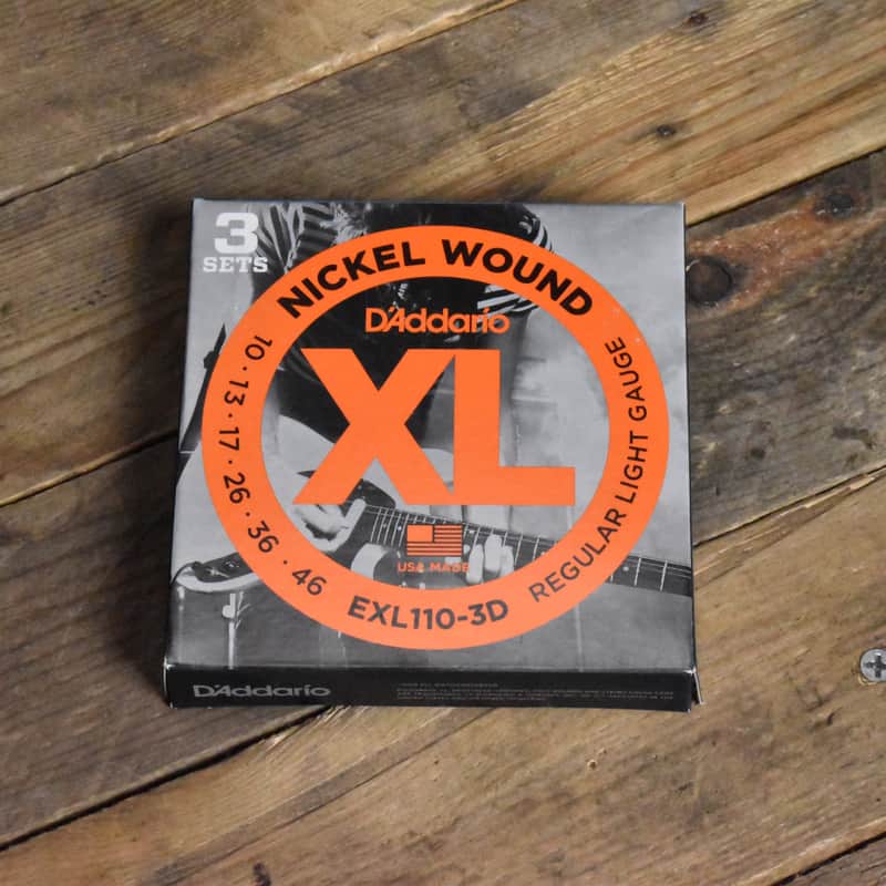 D'Addario EXL110-3D 3-Pack Nickel Wound Electric Guitar Strings Regular Light 10-46 image 1