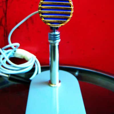 Vintage 1960's Calrad DM-20 dynamic microphone High Z harp mic w cable box & stand # 2 image 4