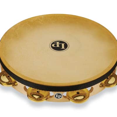 LP Pro 10 Inch Single Row Headed Tambourine - Brass image 1