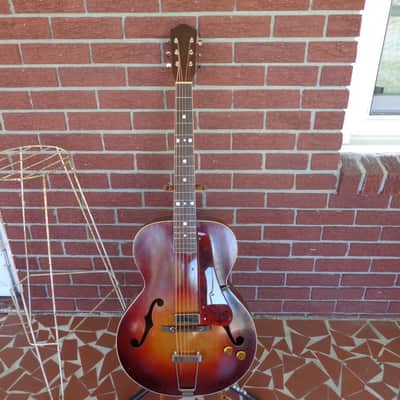 1930's Kay Baritone Archtop Guitar - B Tuning - Acoustic Electric - X Wide Fretboard - Period Case image 2