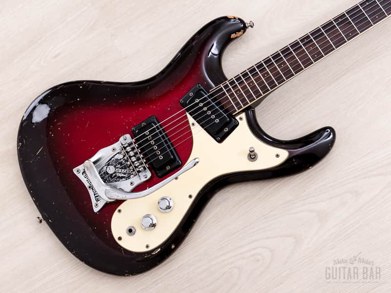 1964 Mosrite Ventures Model Vintage Guitar Red Sunburst w/ Vibramute, Case image 1