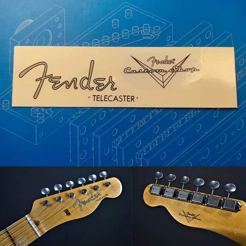 Original Fender Electric Guitar Headstock Logo Water Transfer Decal with Peel-TELE 57-Off Film image 1